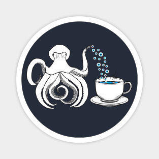 Trippy Octopus Little Teapot with Eyeball Bubble Tea Magnet